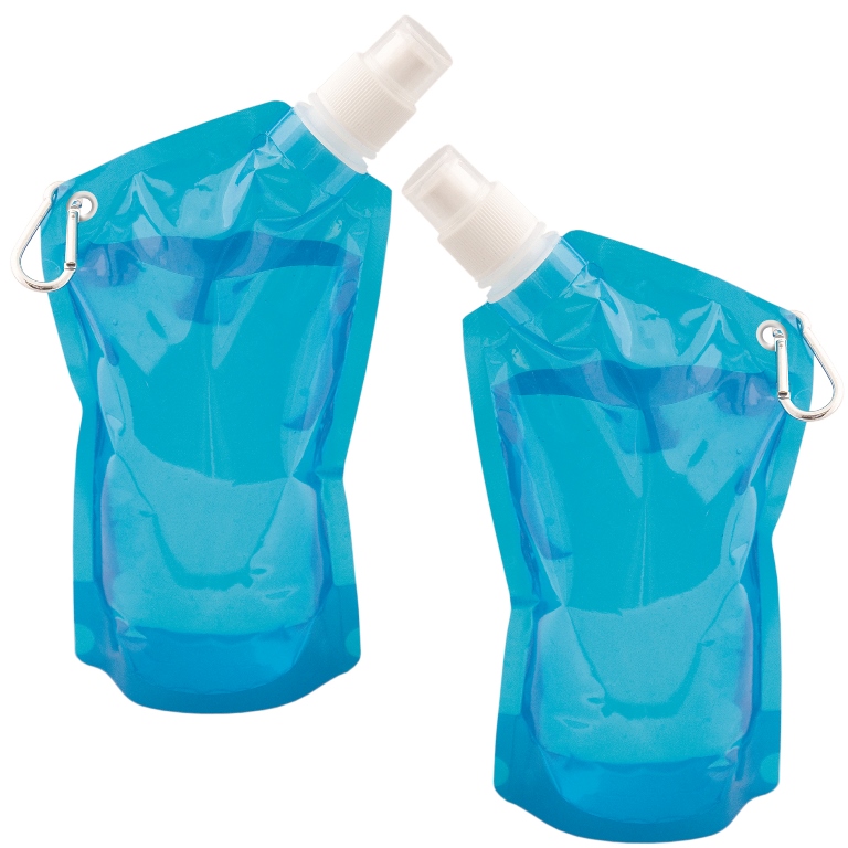 Picture of Debco WB8314 Folding 591 ml 20 oz Water Bag - Translucent Aqua Blue 