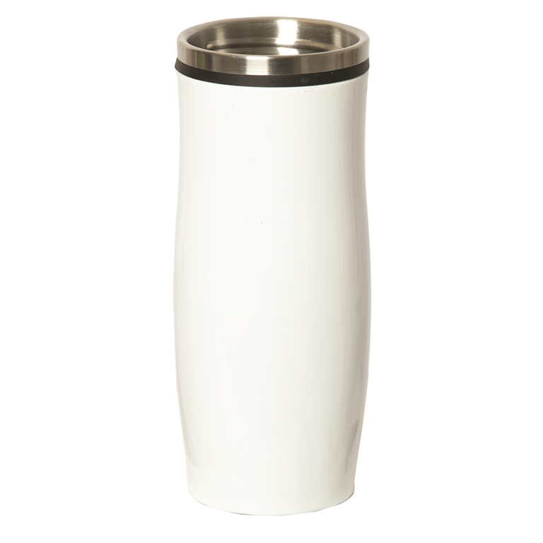Picture of Debco WB9208 Floren Hill 450 ml 13.5 oz Bottle with Strap Lid - White Bottle 