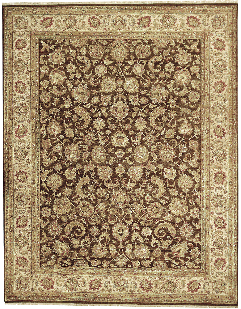 Picture of Due Process Stable Trading Jagapatti Yezd Brown & Cream Area Rug&#44; 3.6 x 22 ft.