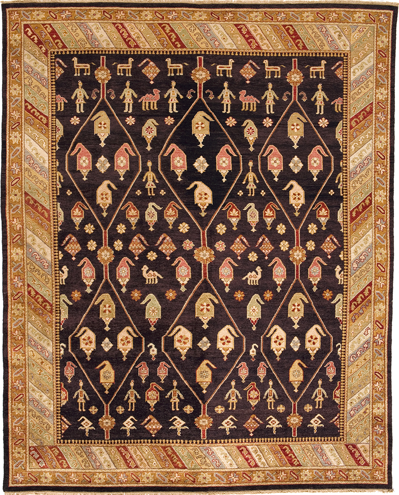 Picture of Due Process Stable Trading Jinan Kuba Brown & Gold Area Rug&#44; 3.6 x 8 ft.