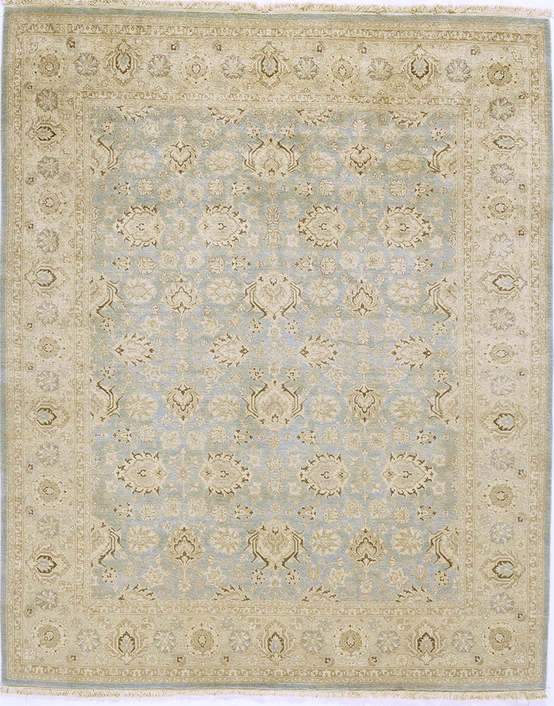 Picture of Due Process Stable Trading Kandahar Agra Light Blue & Sand Area Rug&#44; 6 x 9 ft.