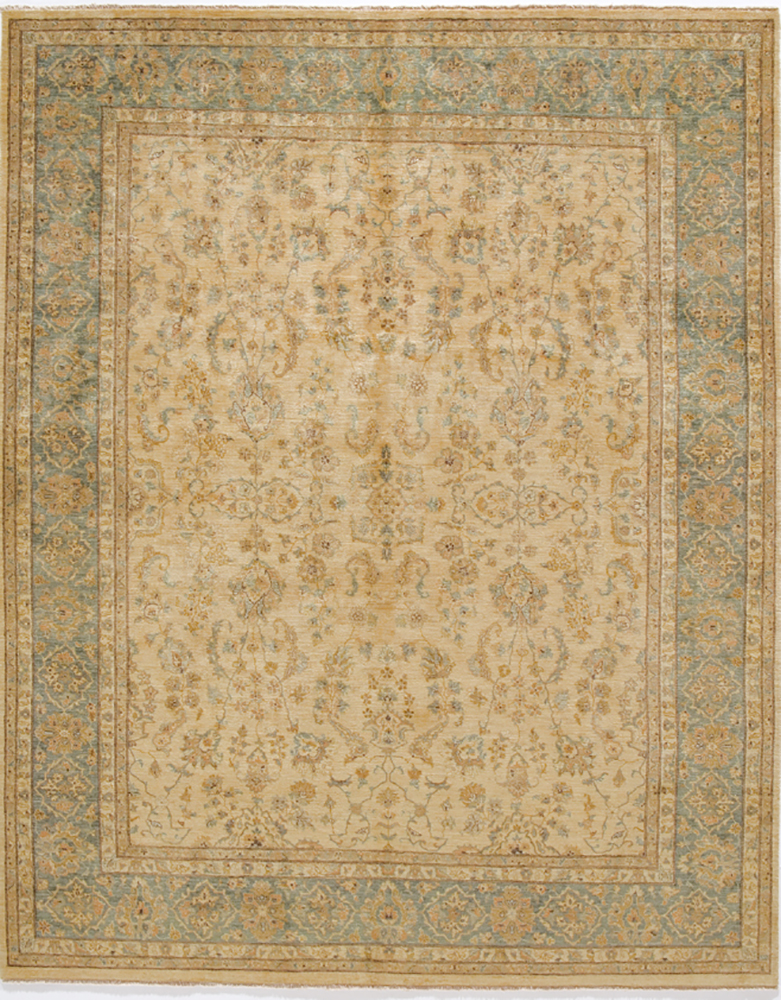 Picture of Due Process Stable Trading Khyber Yezd Cream & Aqua Area Rug&#44; 4 x 6 ft.