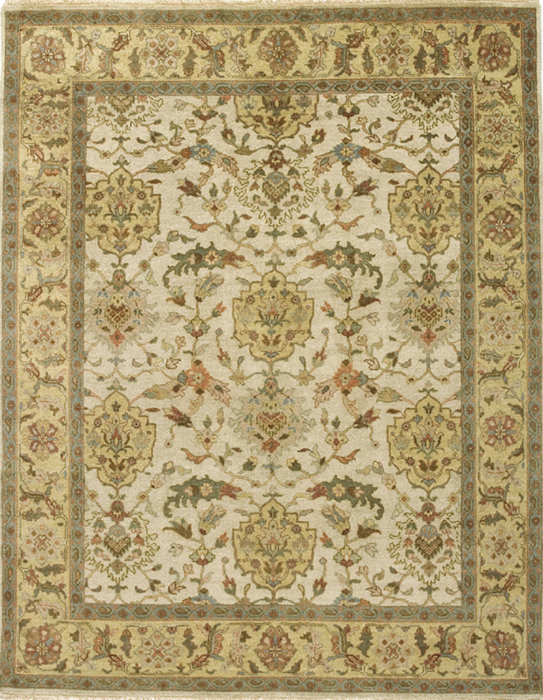 Picture of Due Process Stable Trading Mirzapur Shield Ivory & Light Gold Area Rug&#44; 2.6 x 22 ft.