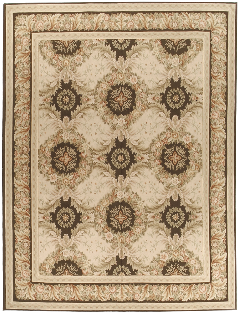 Picture of Due Process Stable Trading Aubusson Gueret Pink & Brown Area Rug&#44; 2.06 x 4 ft.