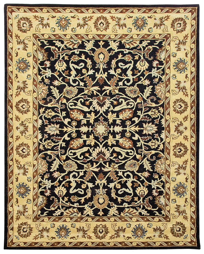 Picture of Due Process Stable Trading Tufted Tehran Black & Beige Area Rug&#44; 5 x 8 ft.