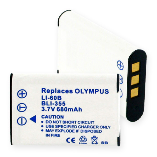 Picture of Empire BLI-355 3.7V Olympus Li-60B Li-ion 680 mAh Battery - 2.52 watt