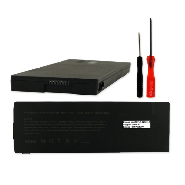 Picture of Empire LTLP-9292-4.4 Sony 11.1V 4400 mAh Li-Poly Laptop Battery - 48.84 watt