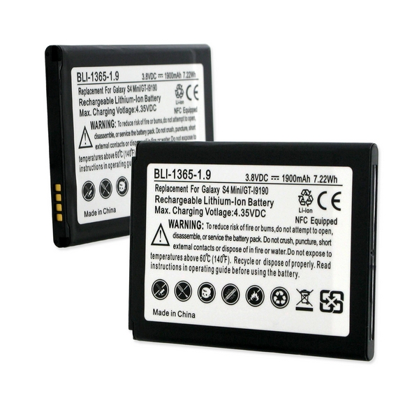 BLI-1365-1.9 Samsung Galaxy S4 Mini GT-I9190 3.8V 1900 mAh Li-ion Battery - 7.22 watt -  Empire