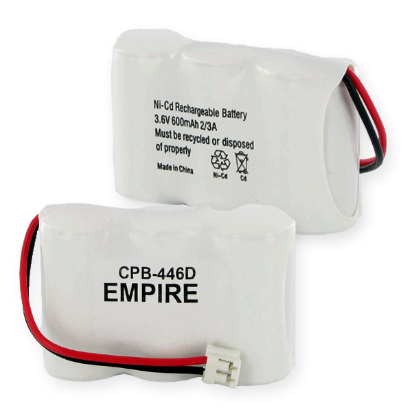 Picture of Empire CPB-446D 3.6V 1 x 3 in.&#44; 2 & 3AF Nickel Cadmium Battery 600 mAh & D Connector - 2.16 watt
