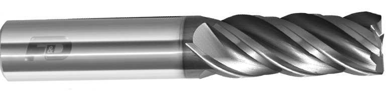 47813 Single End Carbide Righ Hand Four Flute Endmill - 0.50 dia. x 0.50 Shank dia. x 1 Flute Length x 3 OAL x 0.025-0.030 Corner Radius -  F&D Tool