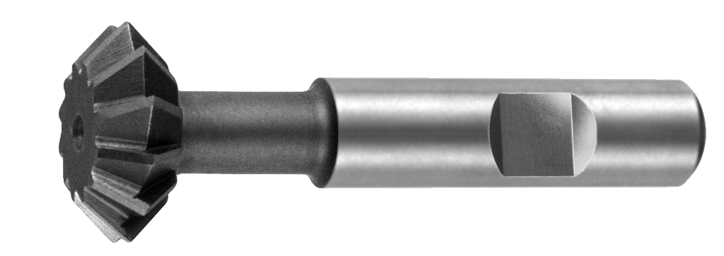 11984-A954-90 Shank Type Double Angle Cutter, High Speed Steel - 90 deg Angle x 1 dia. x 0.375 W x 0.50 Shank x 2.906 OAL -  F&D Tool