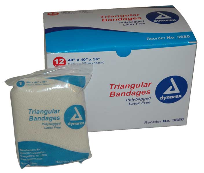 Dynarex 922-00007PK12 Triangular Bandage, 40 in. x 40 in. Pack of 12