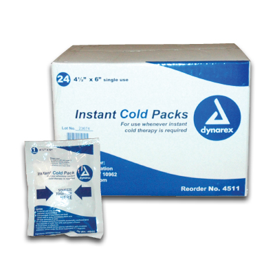 Dynarex 922-00070CS24 Instant Cold Pack, 4 x 5 in. - Case of 24