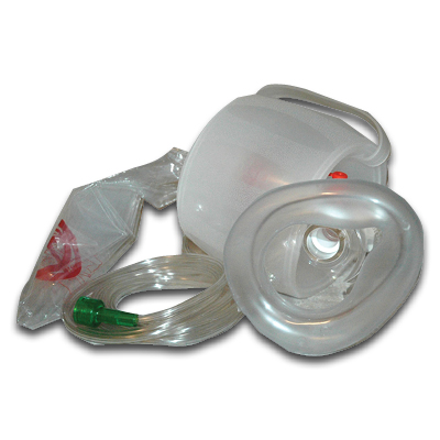 Adult Disposable Bag Valve Mask Resuscitator - Clear - One Size - Includes Oxygen Tubing
