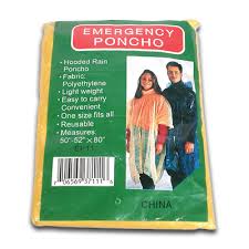 Picture of Emergency Poncho 922-10715 Hooded Rain poncho for Adult