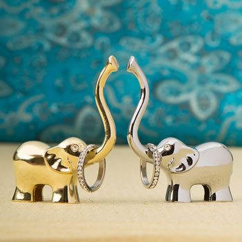 Picture of FashionCraft 12142 Lucky Elephant Ring Holder&#44; Silver & Gold - Pack of 12