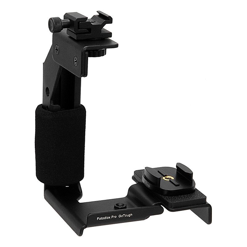 Picture of Fotodiox GoTough-Grip Pro GoTough Grip with QR Tripod Base Mount - Black Aluminum Camera Light Bracket&#44; Action Grip
