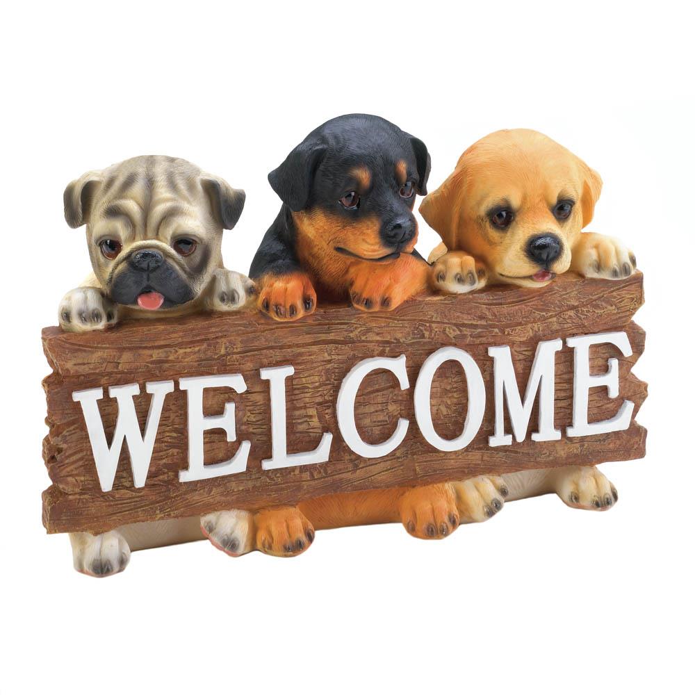 Picture of Dragon Crest 10017870 9.5 x 4 x 6.5 in. Dog Welcome Plaque