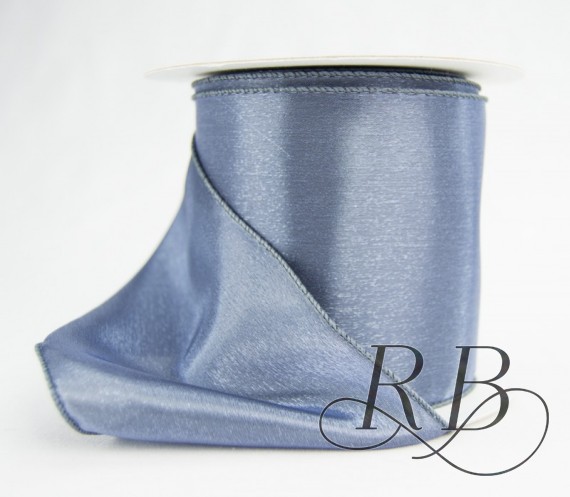 Picture of Ribbon Bazaar 8252 6 in. Wired Iridescent Single Faced Satin Ribbon&#44; Blue Smoke - 10 Yards