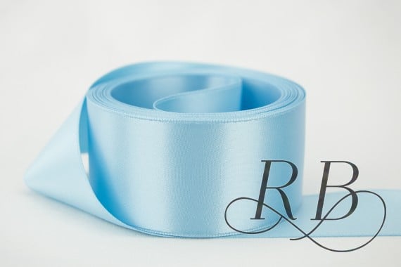 Ribbon Bazaar 1053 0.63 in. Double Faced Satin Ribbon, Light Blue - 50 Yards