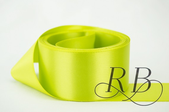 Ribbon Bazaar 1154 1.5 in. Double Faced Satin Ribbon, Lime - 50 Yards