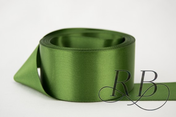 Ribbon Bazaar 1155 1.5 in. Double Faced Satin Ribbon, Moss - 50 Yards
