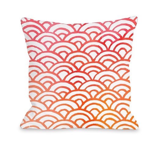 One Bella Casa 74960PL16 Scallop Melon Pillow, Multi Color - 16 x 16 in.