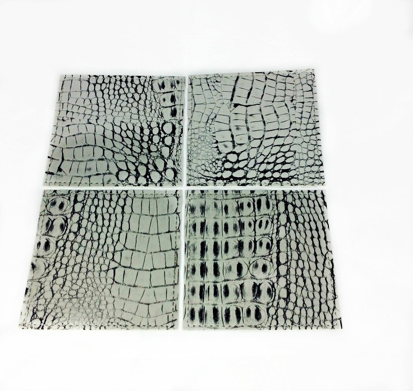 Picture of Red Pomegranate 115-2 Crock 4 x 4 in. Nile Grey Coaster - Set of 4