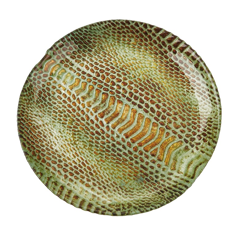 Snakeskin 6.5 in. Turquoise Gold Plate - Set of 4
