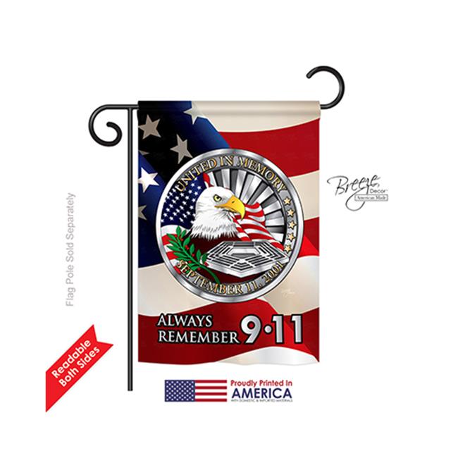 Breeze Decor 61063 Patriotic Always Remember 9 11 2-Sided Impression Garden F...