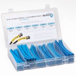 HSK2-BL-K 6 in. Shrinkflex Heat Shrink Tubing Kit, 2 - 1 Shrink, Blue - 110 Piece