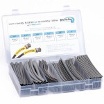 HSK2-GY-K 6 in. Shrinkflex Heat Shrink Tubing Kit, 2 - 1 Shrink, Gray - 110 Piece