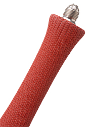 Braided Cable Sleeve, 3/4 in Inside Dia., 0.82 in Max Bundle Dia., 7-1/2 in, Fiberglass, Red
