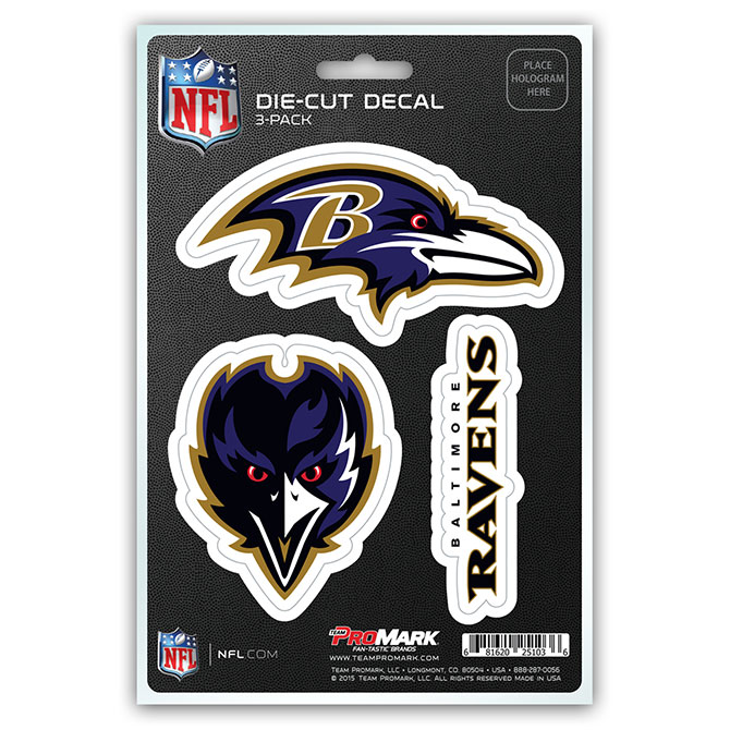Pro Mark DST3NF03 Baltimore Ravens Decal - Pack of 3