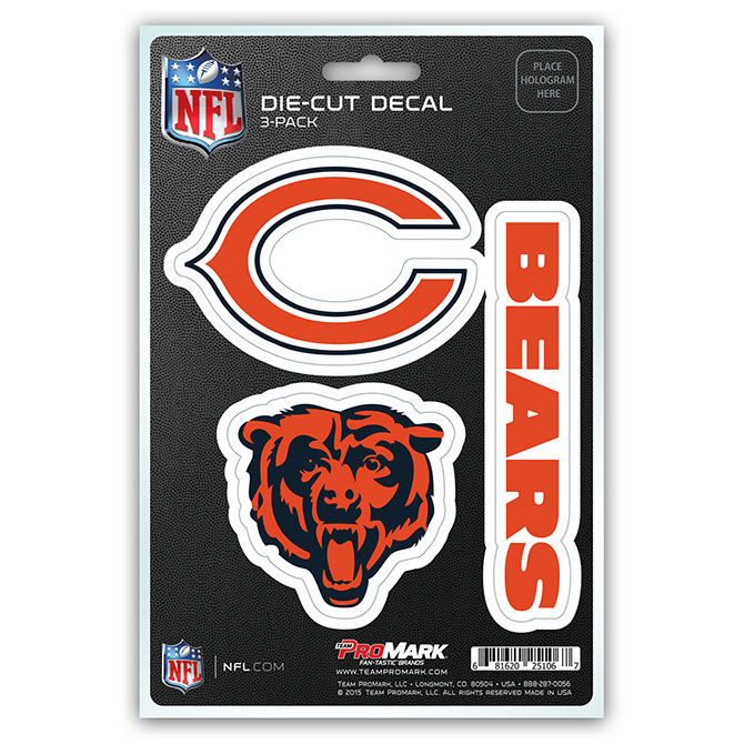 Pro Mark  Chicago Bears Decal - Pack of 3