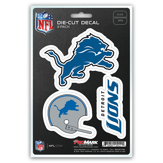Pro Mark DST3NF11 Detroit Lions Decal - Pack of 3