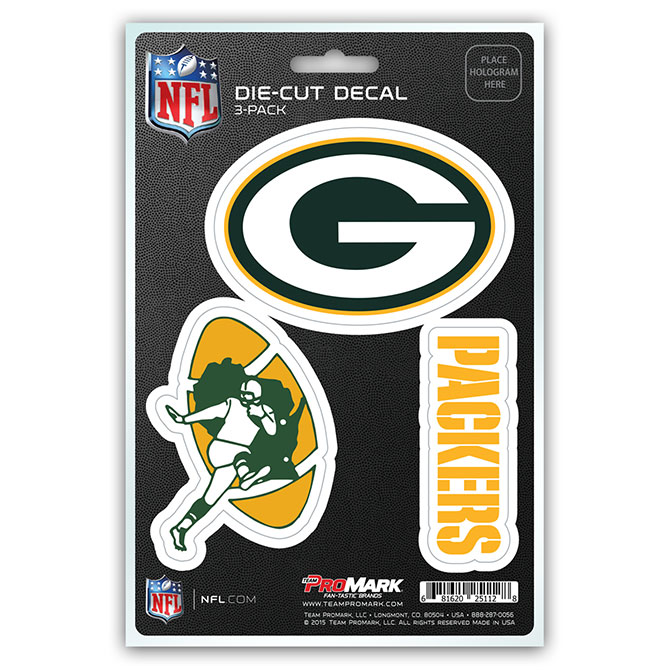 Pro Mark DST3NF12 Green Bay Packers Decal - Pack of 3