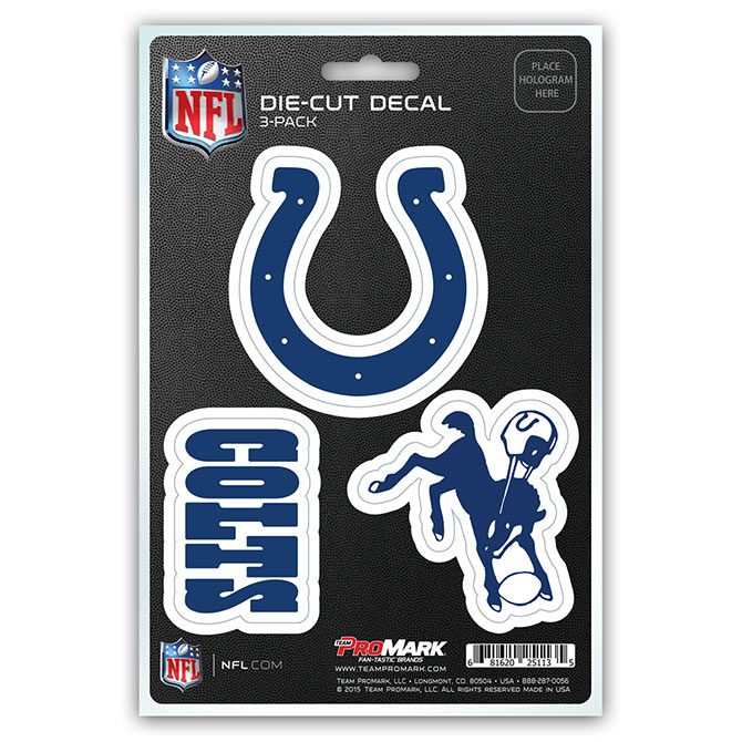 Pro Mark DST3NF13 Indianapolis Colts Decal - Pack of 3