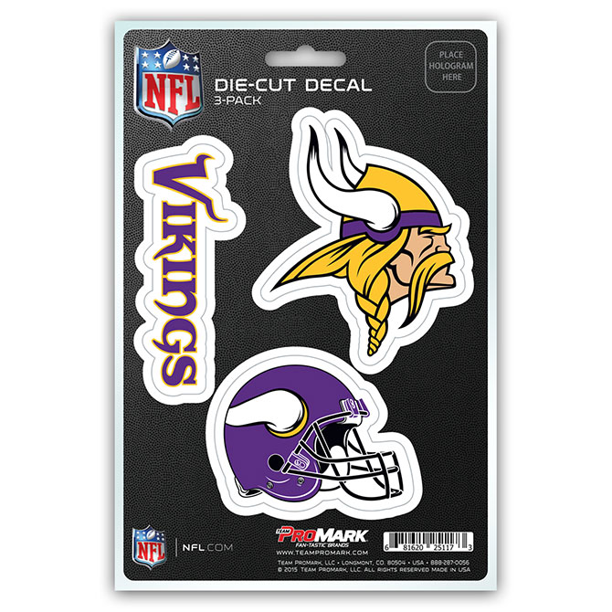 Pro Mark DST3NF17 Minnesota Vikings Decal - Pack of 3