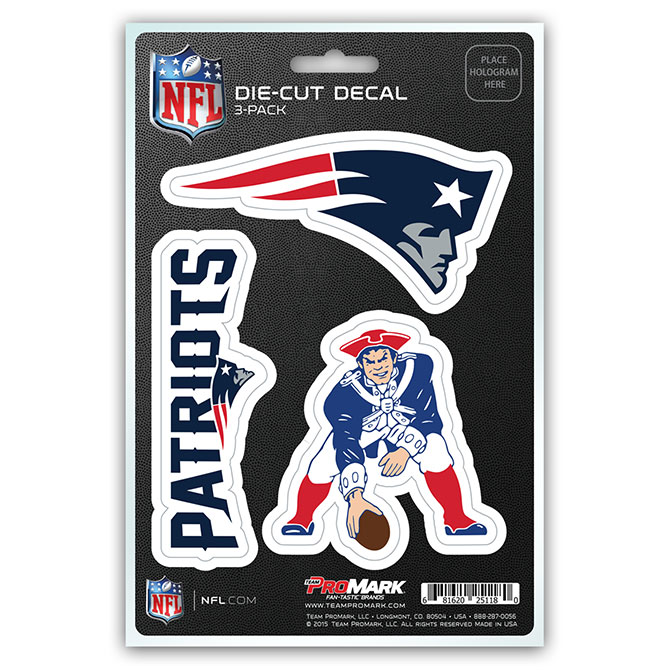 Pro Mark  New England Patriots Decal - Pack of 3