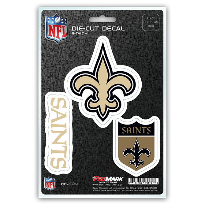 Pro Mark  New Orleans Saints Decal - Pack of 3