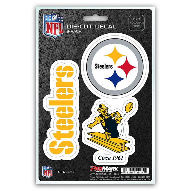 Pro Mark  Pittsburgh Steelers Decal - Pack of 3