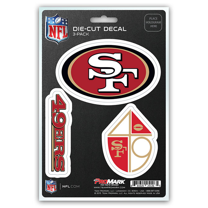 Pro Mark  San Francisco 49ers Decal - Pack of 3
