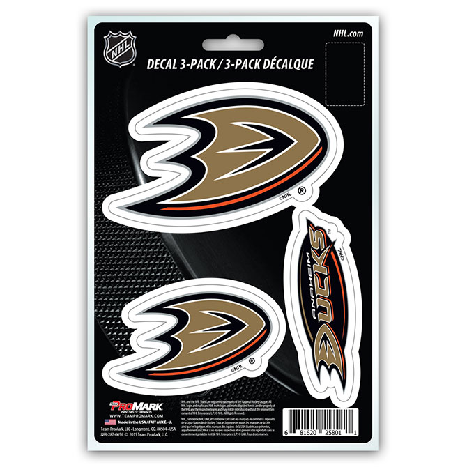 Pro Mark DST3NH01 Anaheim Ducks Decal - Pack of 3