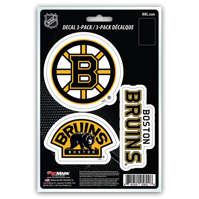 Pro Mark DST3NH02 Boston Bruins Decal - Pack of 3
