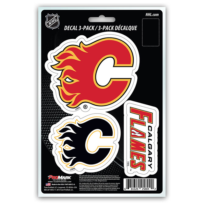 Calgary Flames Decal - Pack of 3