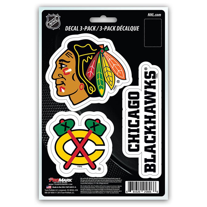 Pro Mark DST3NH06 Chicago Blackhawks Decal - Pack of 3