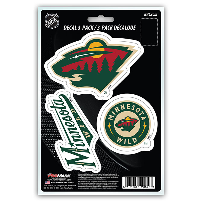 Pro Mark  Minnesota Wild Decal - Pack of 3