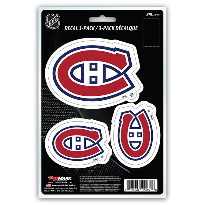 Pro Mark  Montreal Canadiens Decal - Pack of 3