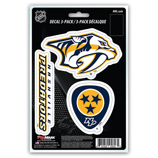 Pro Mark  Nashville Predators Decal - Pack of 3